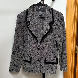 Vintage Sag Harbor Black and Gray Floral Blazer